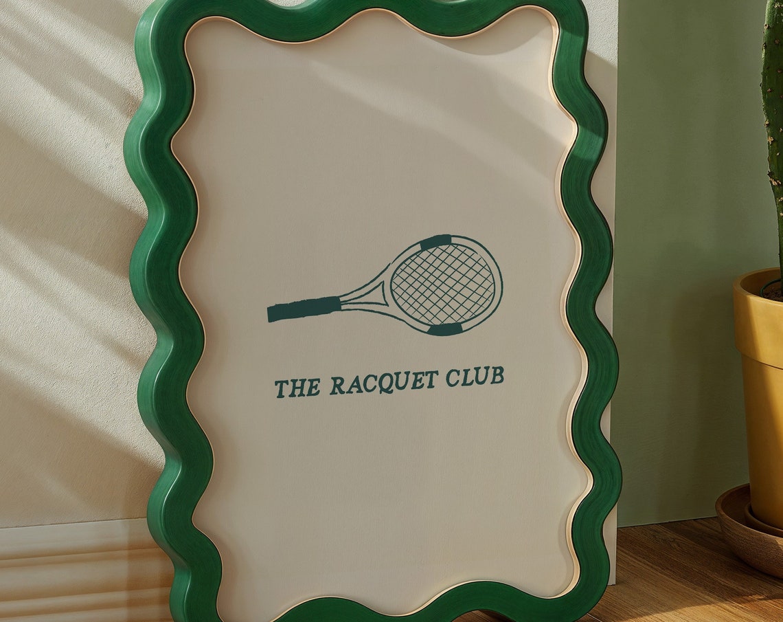 Trendy Tennis Print Country Club Aesthetic Wall Art Tennis Racquet Print Cute Sports Poster Preppy Wall Art Tennis 1 Print - Image 2