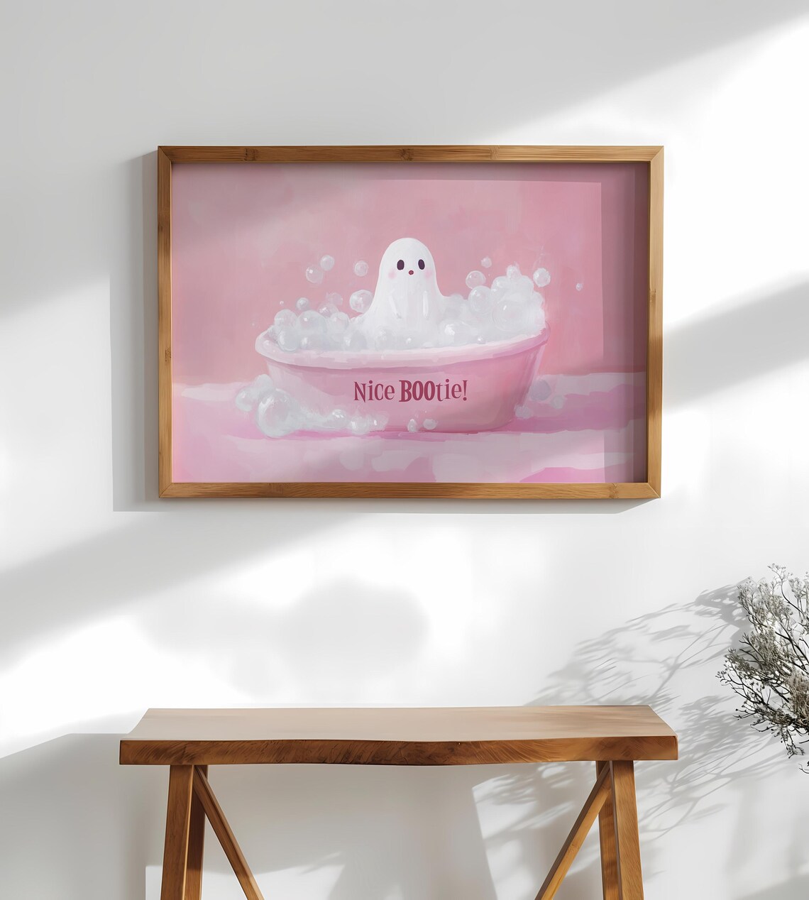 Nice Butt Ghost In Bath Halloween Bathroom Art Print - Image 3