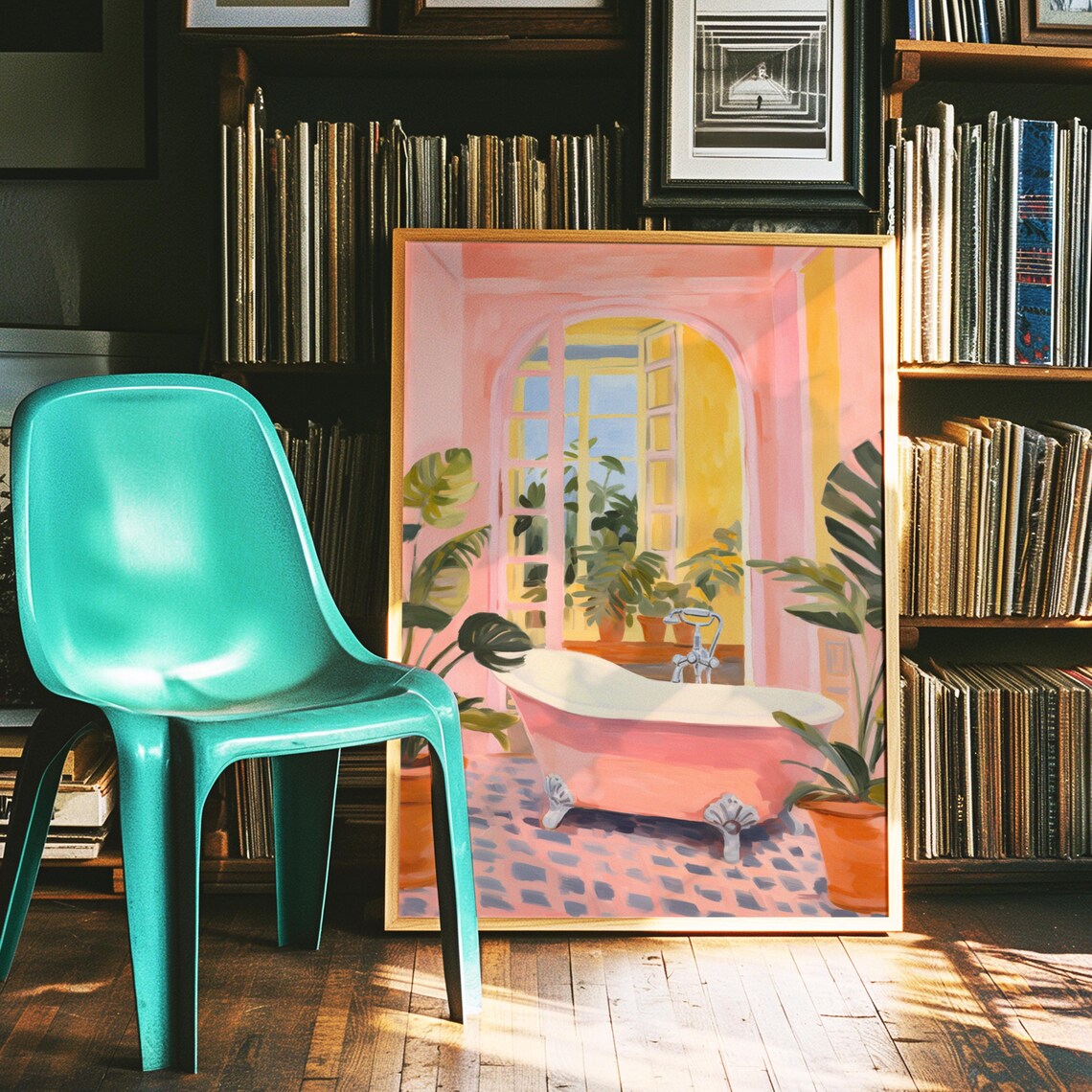 Henri Matisse-Inspired Pink Bathroom Art Print - Image 2