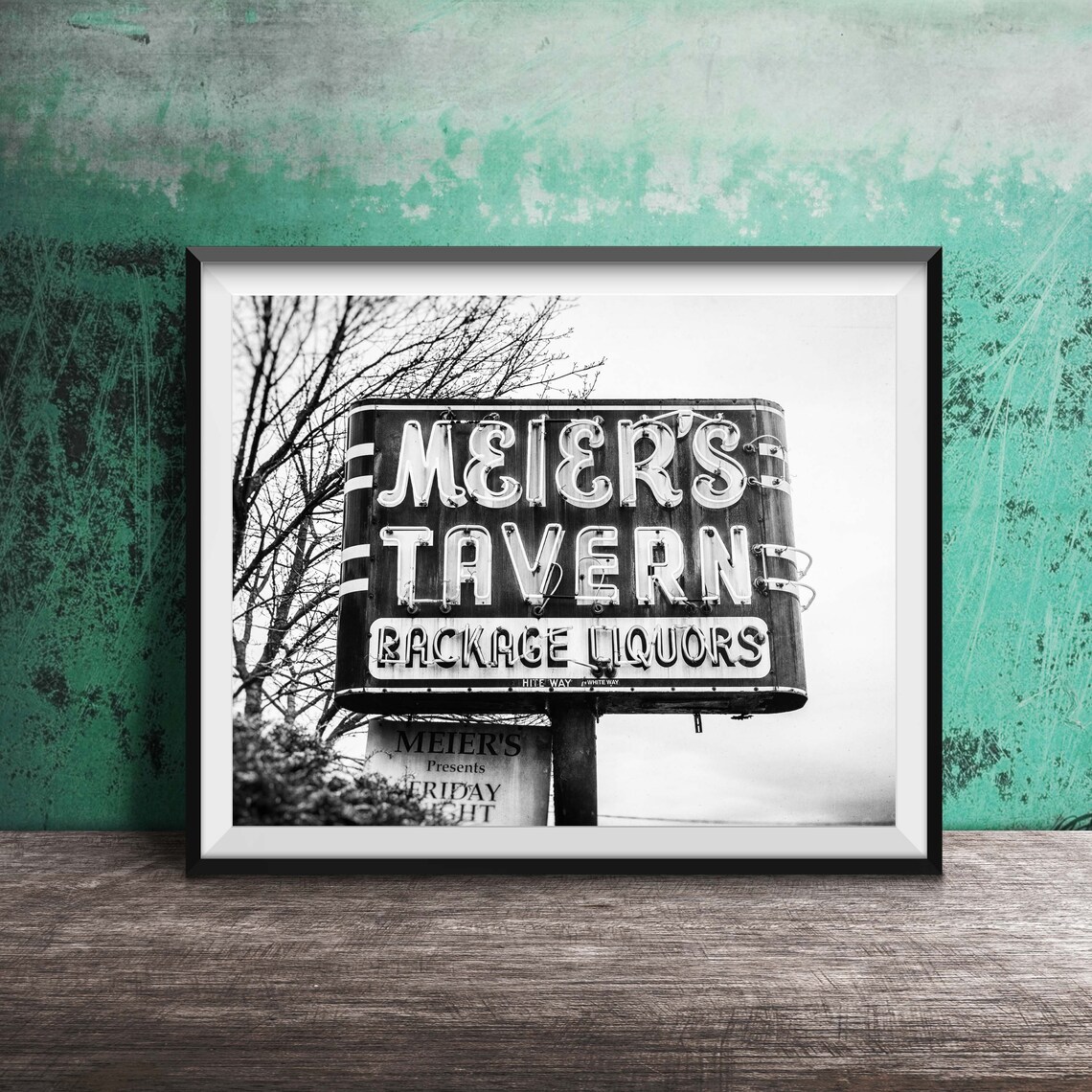 Meier's Tavern Package Liquors Vintage Neon Sign Photo Poster - Image 2