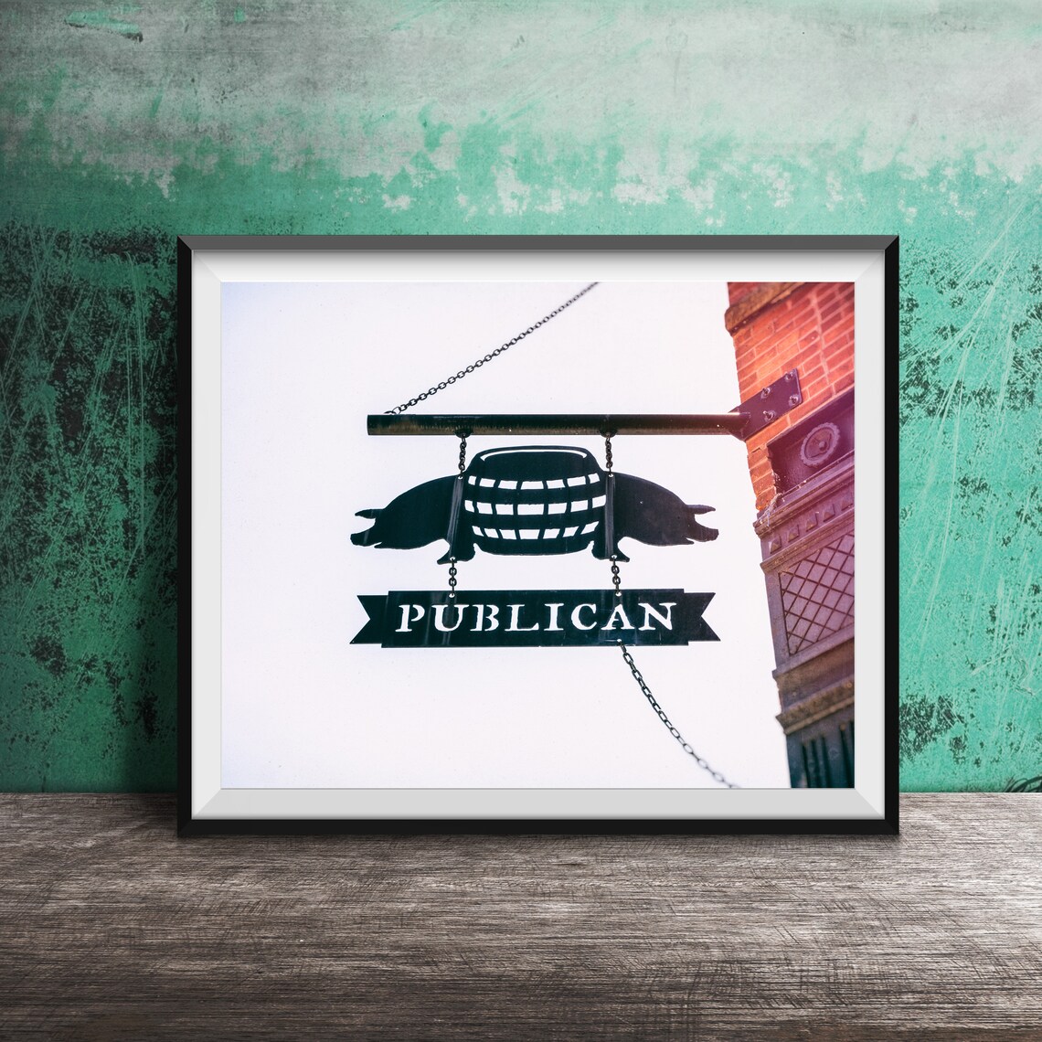 The Publican Chicago Pig and Barrel Hanging Sign Photo Poster