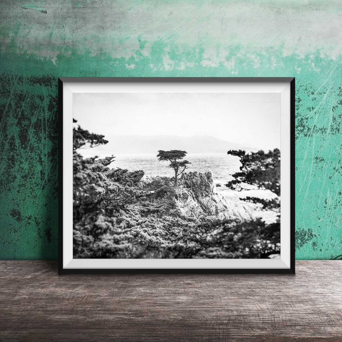 Lone Cypress at Pebble Beach California Coastal Landscape Poster - Image 2