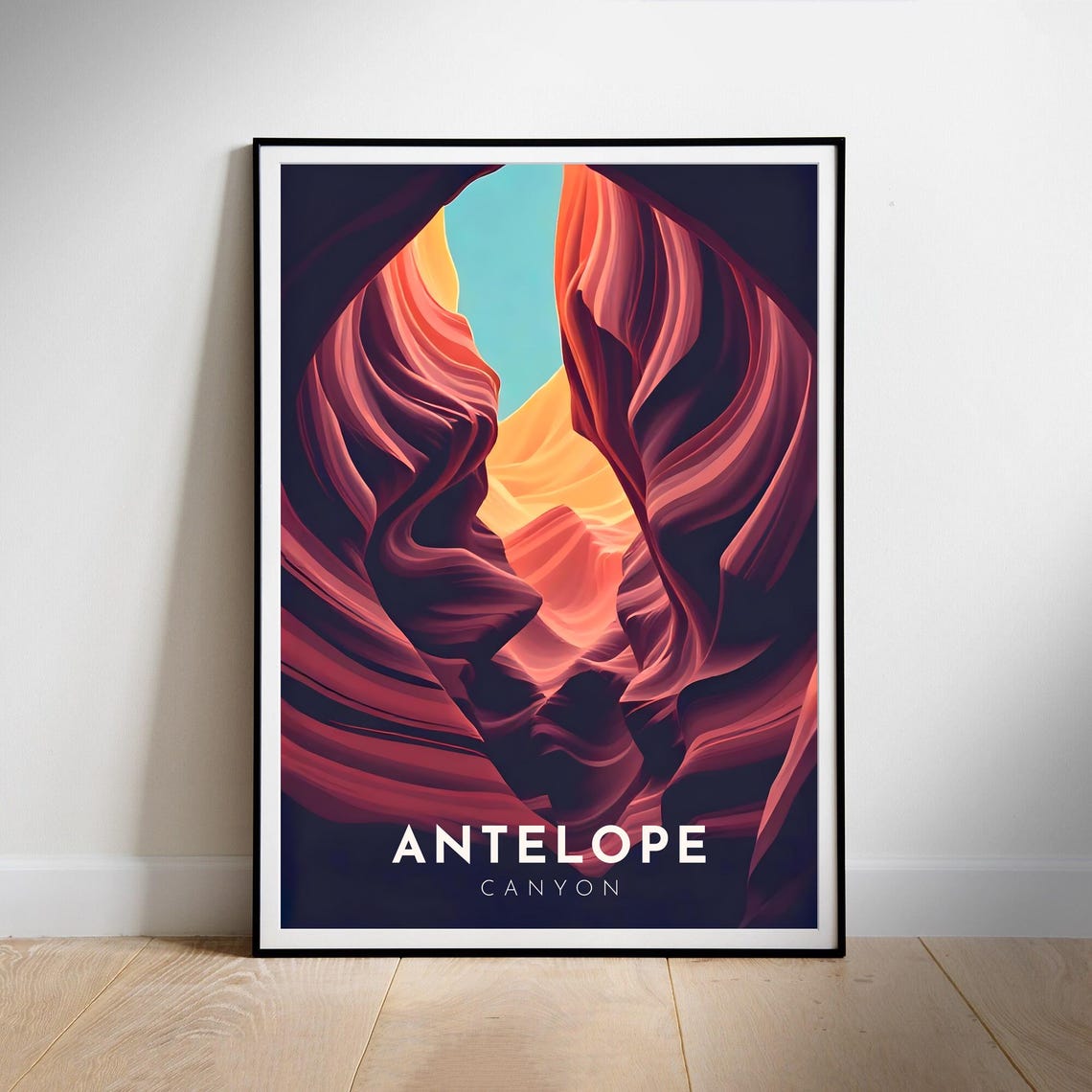 Antelope Canyon Arizona Smooth Red Sandstone Wave Walls Poster