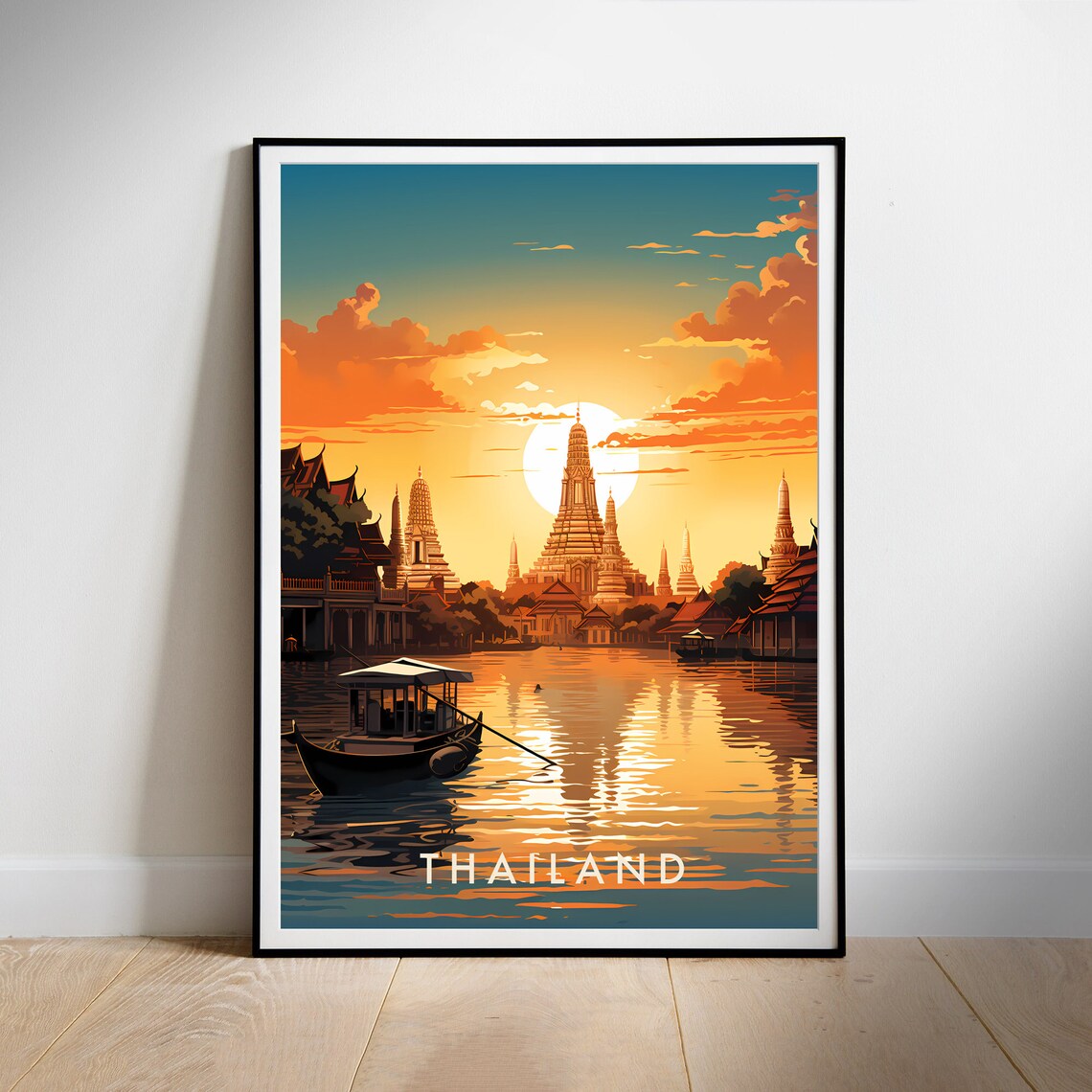 Thailand Travel Poster, Asia Wall Art Print