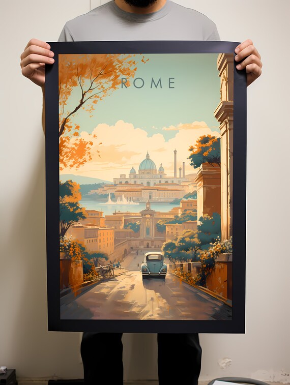 Rome Travel Poster, Italy Instant Hanging Decor