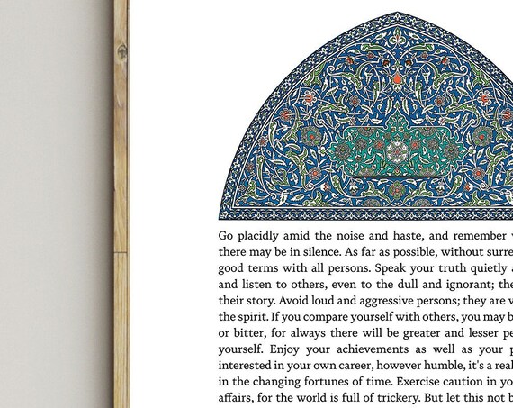 Desiderata by Max Ehrmann, Inspirational Quote Art Print