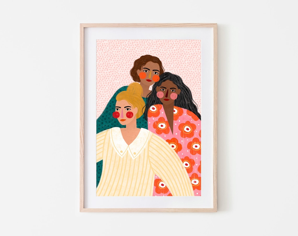 Girl Friends Female Empowerment Art Print