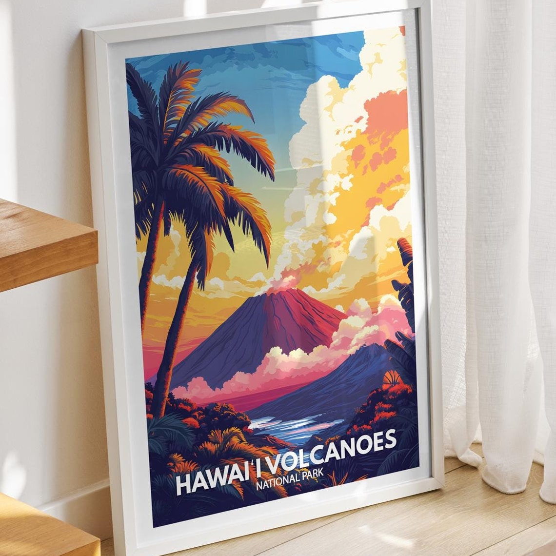 Hawaii Volcanoes National Park Print Hawaii Volcanoes Hawaii Volcanoes Travel Art Poster Hawaii Volcanoes Wall Art Decor