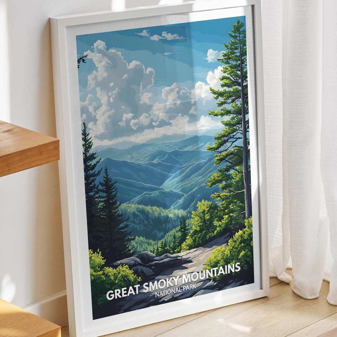 Great Smoky Mountains National Park Print Great Smoky Mountains Great Smoky Mountains Travel Art Poster Great Smoky Mountains Wall Art