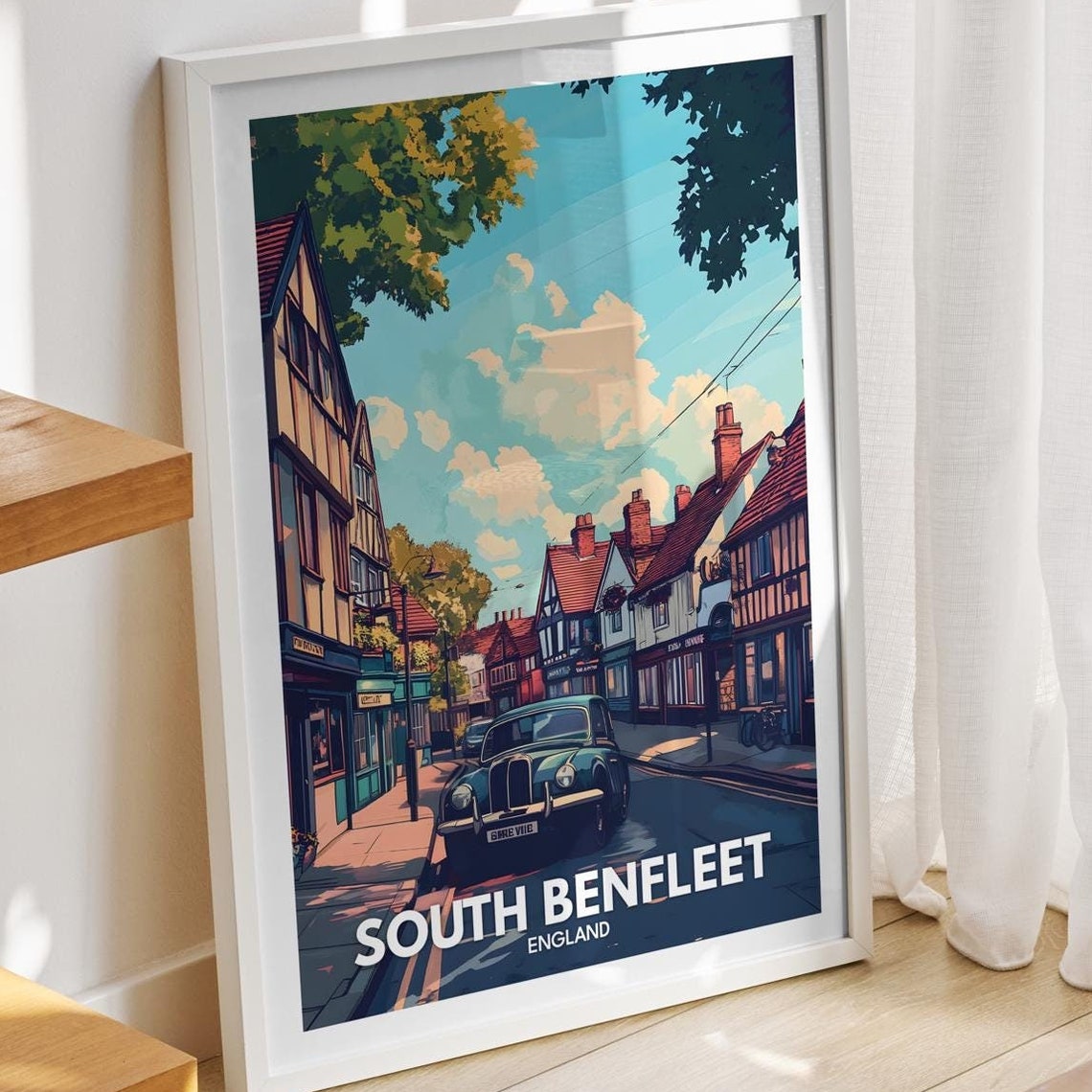 South Benfleet Travel Print England South Benfleet Travel Poster England Travel Poster United Kingdom Wall Art British Art Decor