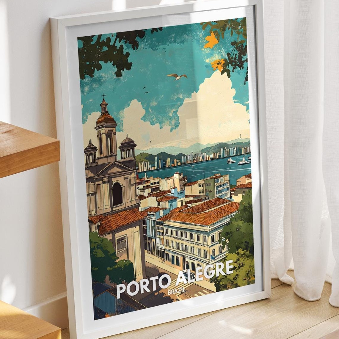 Porto Alegre Travel Print Brazil Porto Alegre Travel Poster Brazil Travel Poster Brazil Cityscape Wall Art Unique City Art Decor