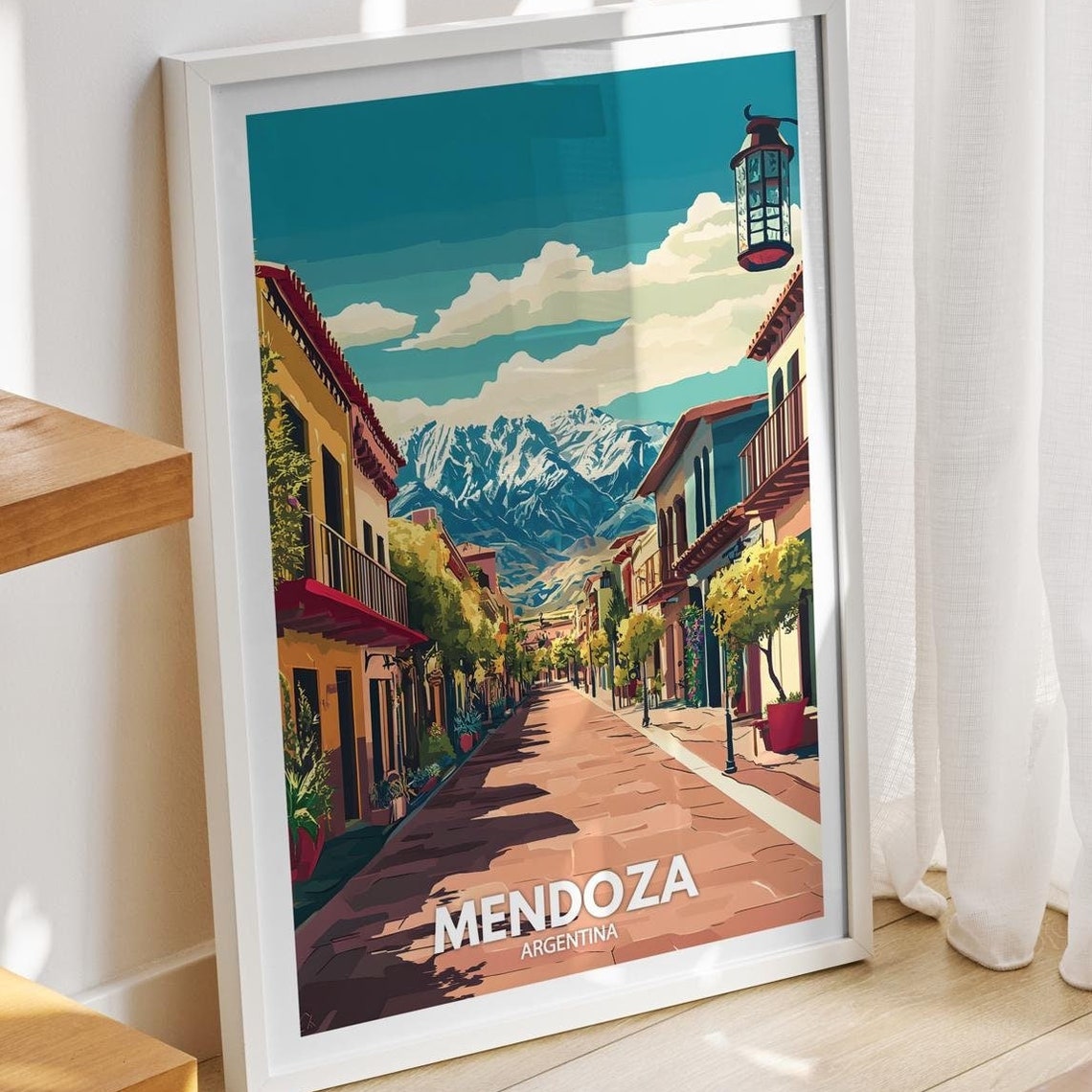 Mendoza Travel Print Argentina Mendoza Travel Poster Argentina Travel Poster Argentina Cityscape Wall Art Unique City Art Decor