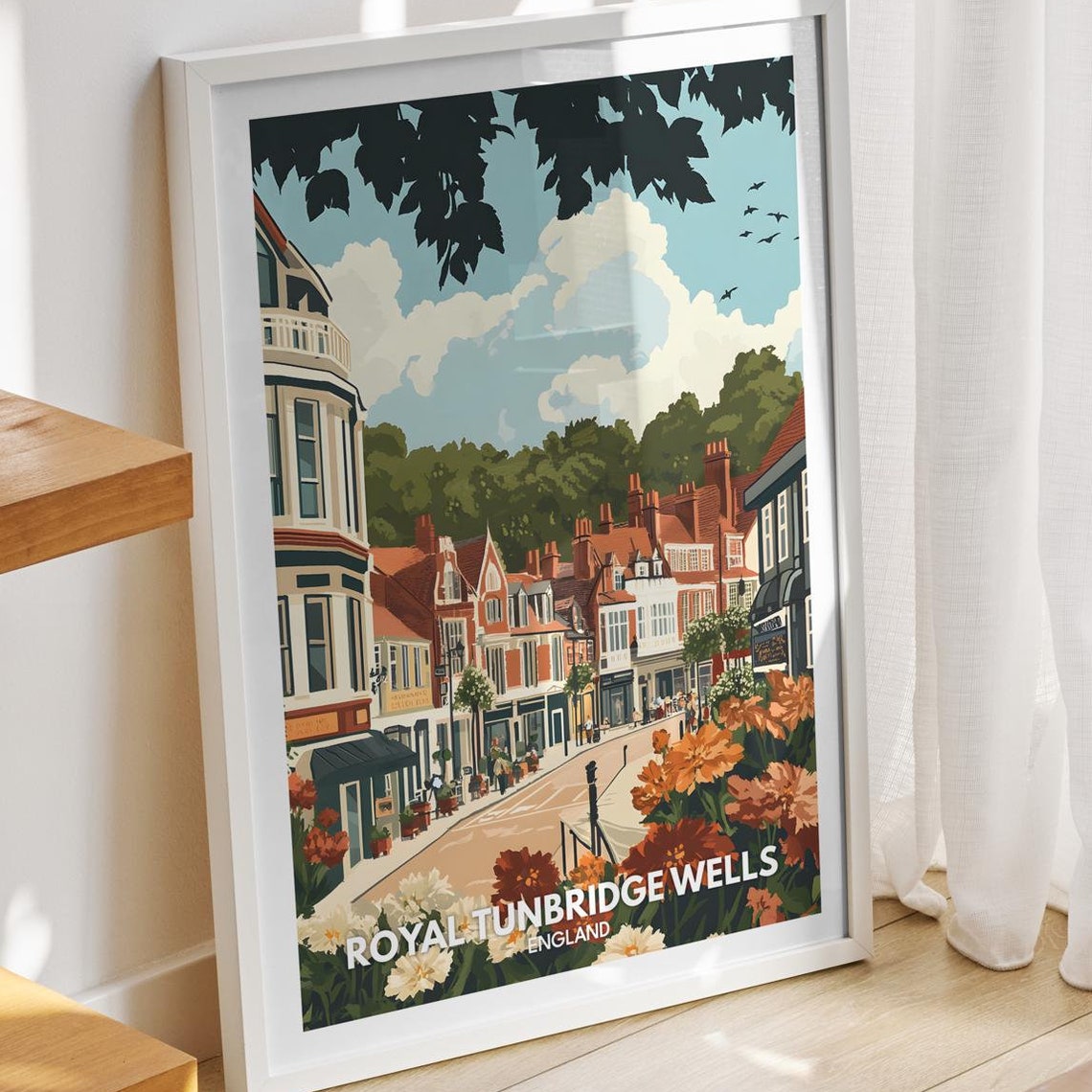 Royal Tunbridge Wells Travel Print England Royal Tunbridge Wells Travel Poster England Travel Poster United Kingdom Wall Art Decor