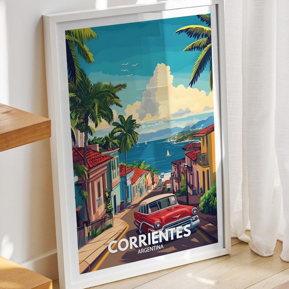 Corrientes Travel Print Argentina Corrientes Travel Poster Argentina Travel Poster Argentina Cityscape Wall Art Unique City Art Decor