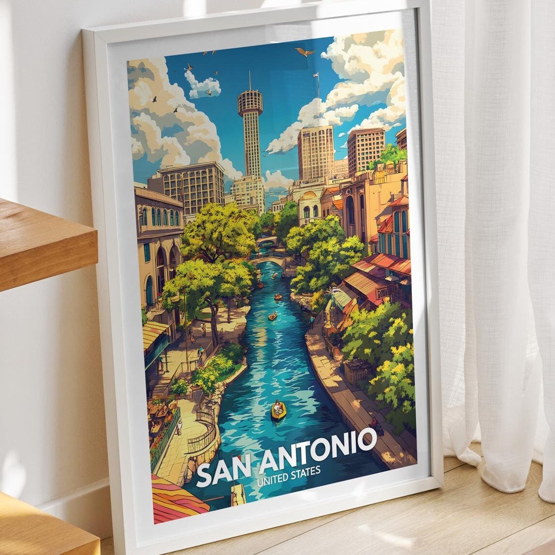 San Antonio Travel Print United States San Antonio Travel Poster United States Travel Poster United States Cityscape Wall Art Decor