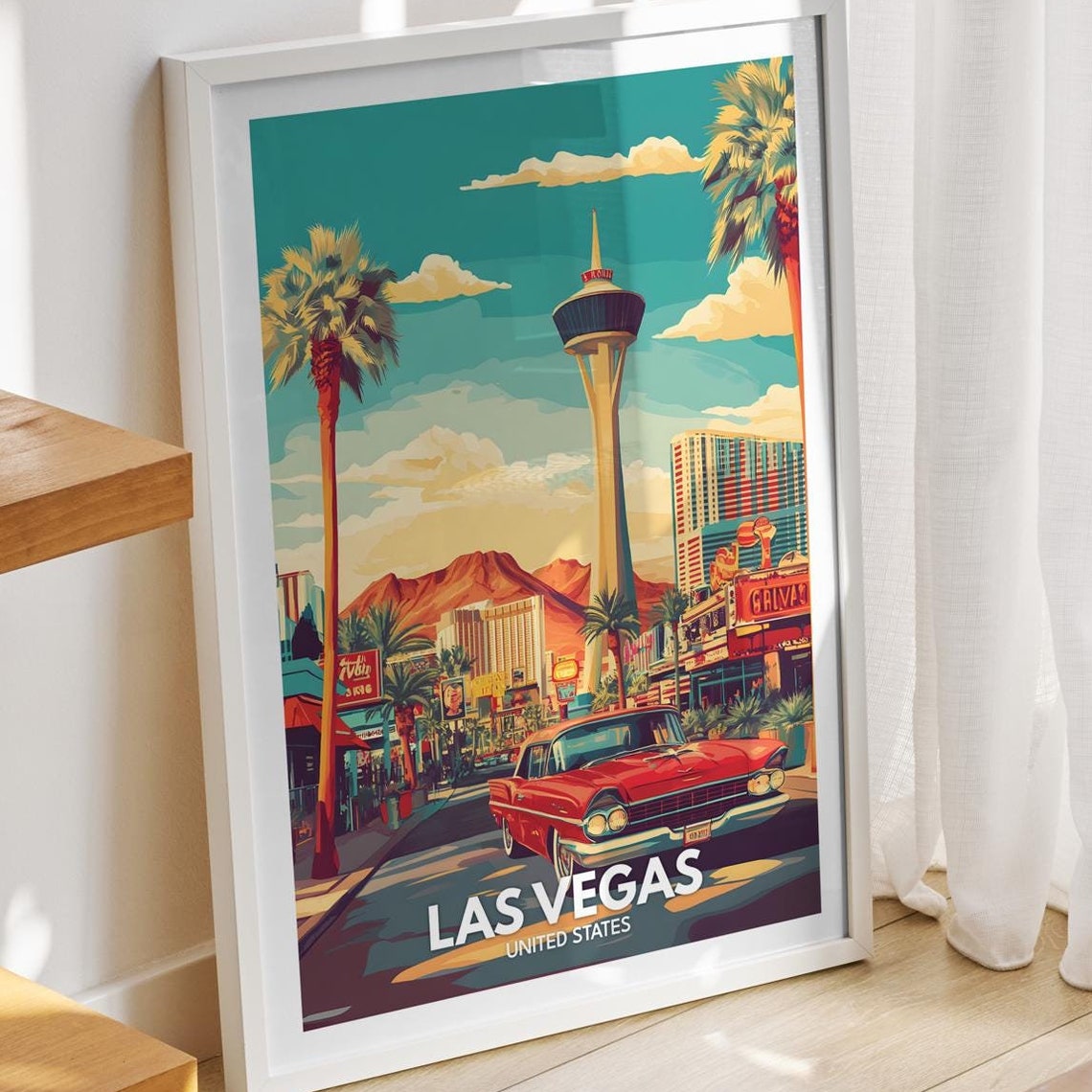 Las Vegas Art Print United States Las Vegas Travel Poster United States Travel Poster United States Cityscape Wall Art City Art Decor
