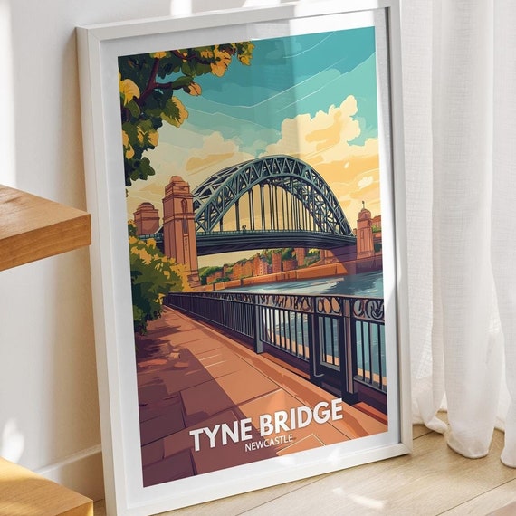 Tyne Bridge Print Newcastle Tyne Bridge Poster Newcastle Travel Art Poster Newcastle Wall Art Decor