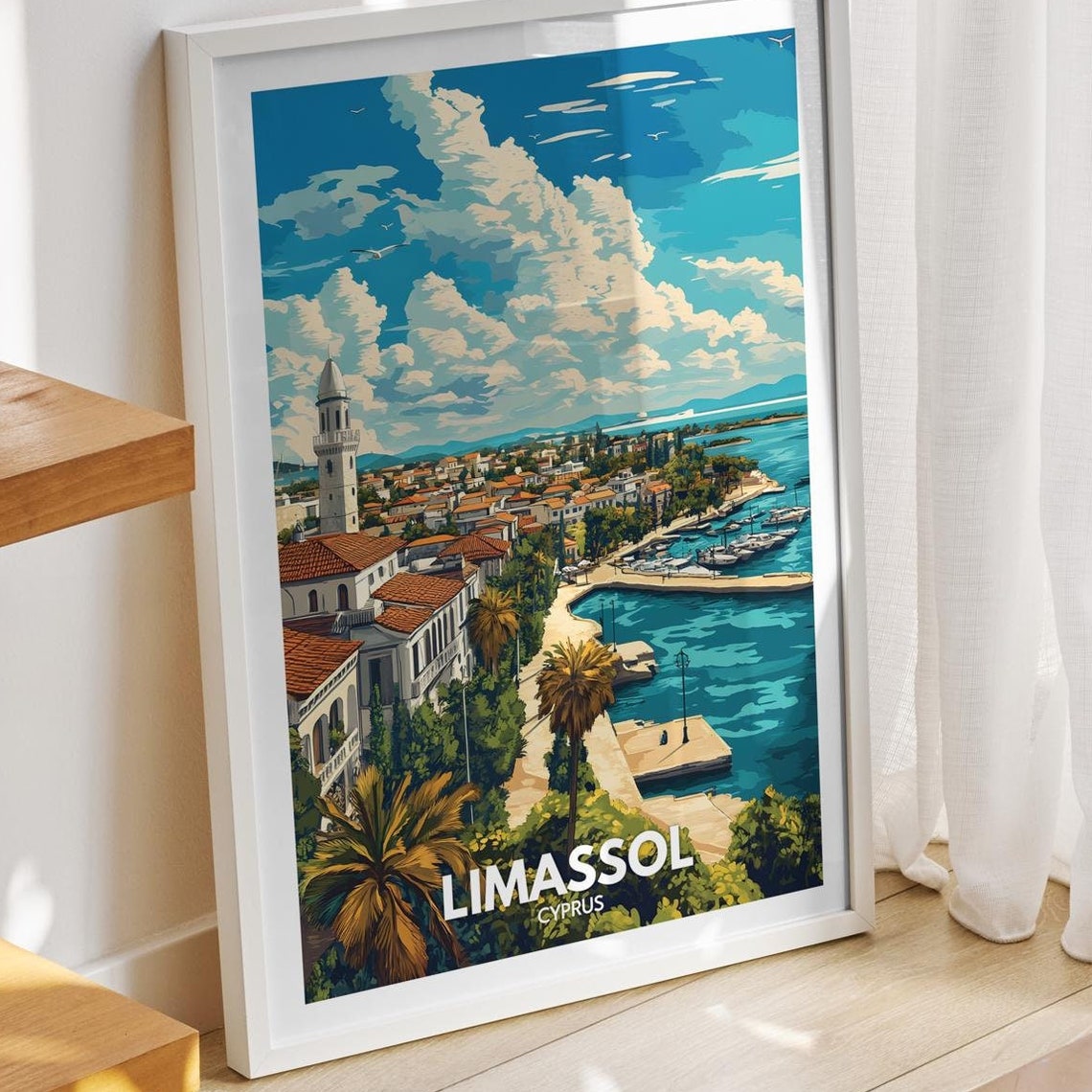 Limassol Art Print Cyprus Limassol Travel Poster Cyprus Travel Poster Cyprus Cityscape Wall Art Unique City Art Decor