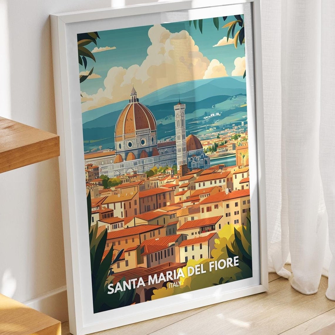 Santa Maria Del Fiore Print Italy Santa Maria Del Fiore Poster Italy Travel Art Poster Italy Wall Art Italy Art Decor