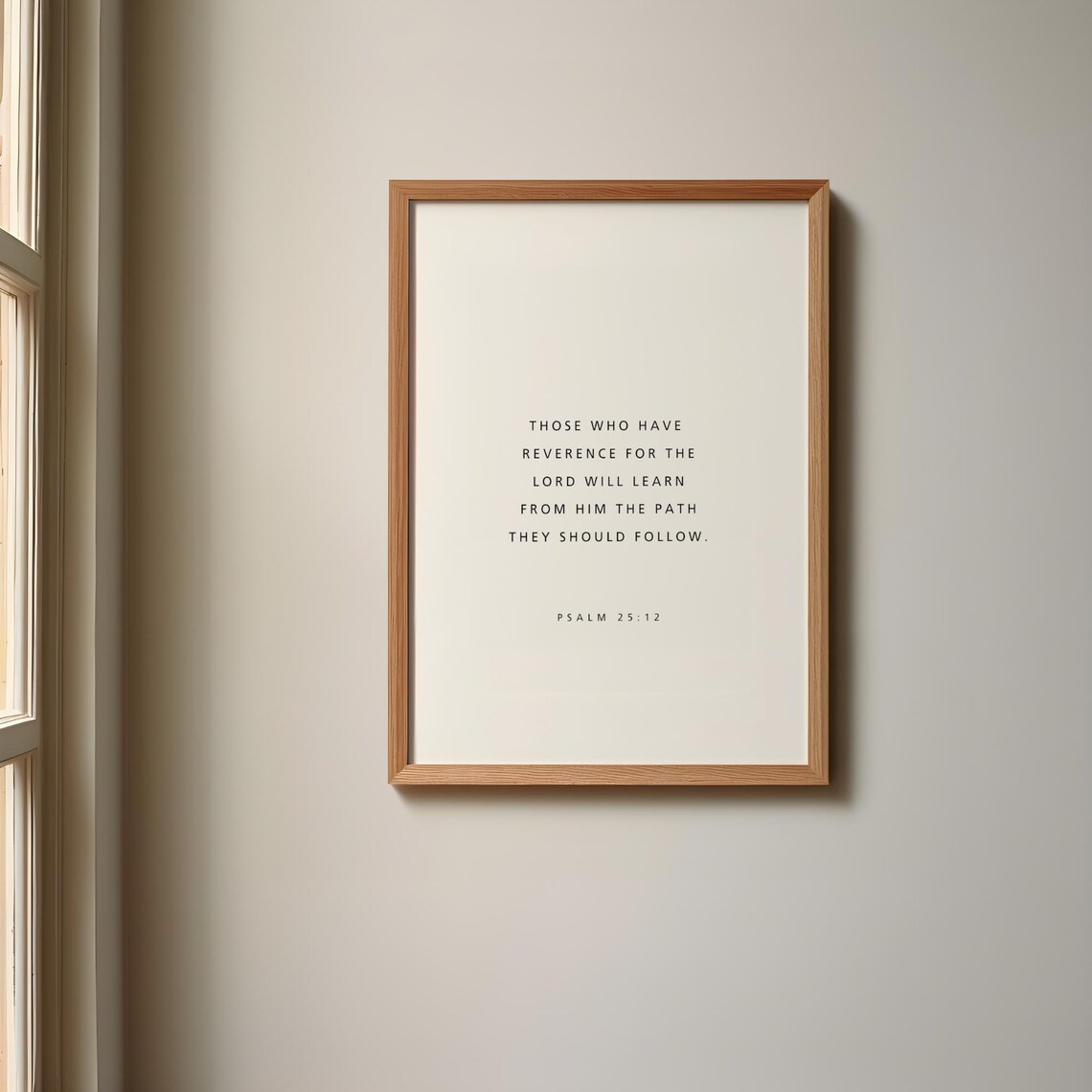 Psalm 25:12 Bible Verse Poster, Office Scripture