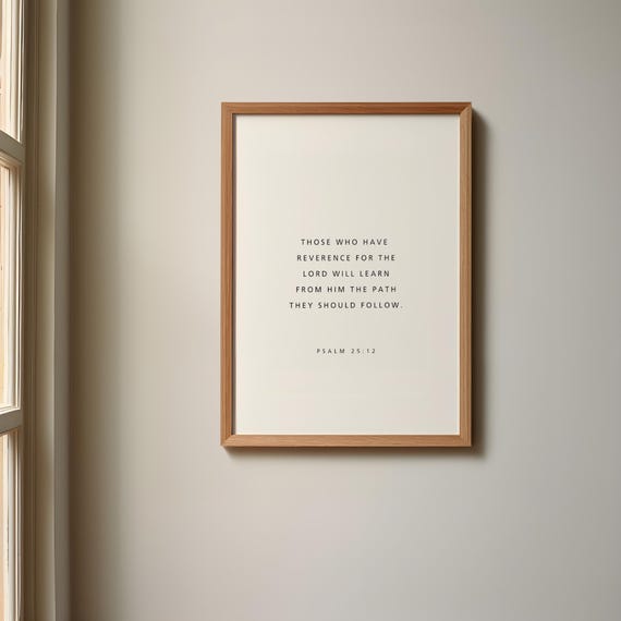 Psalm 25:12 Bible Verse Poster, Office Scripture