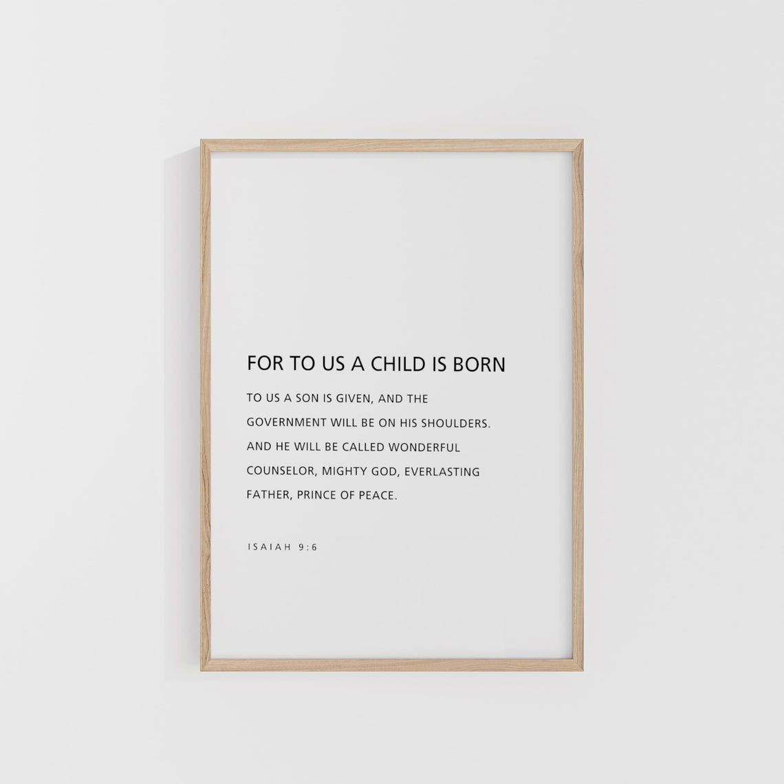 Isaiah 96, For To Us A Child Is Born