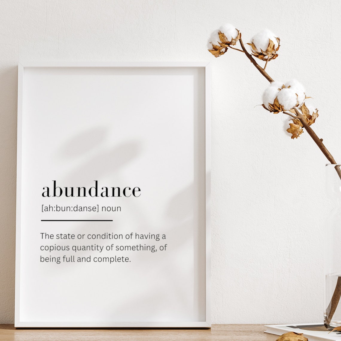 Abundance Definition Print Wall Art Poster Dictionary Prints