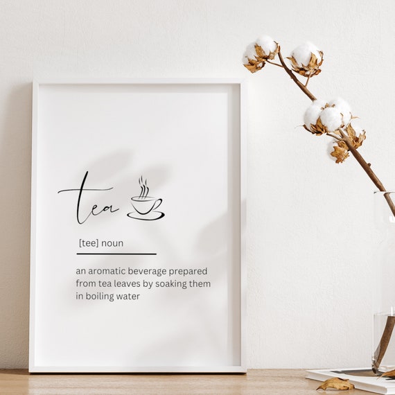 Tea Poster Definition Print Dictionary Art Printables Wall
