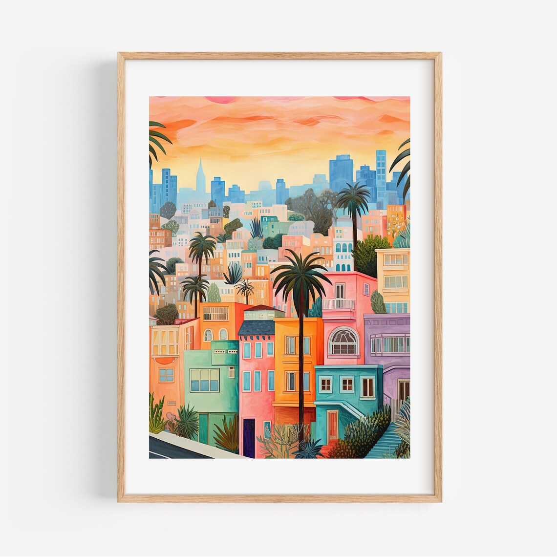 Los Angeles California Modern Watercolor Art Print