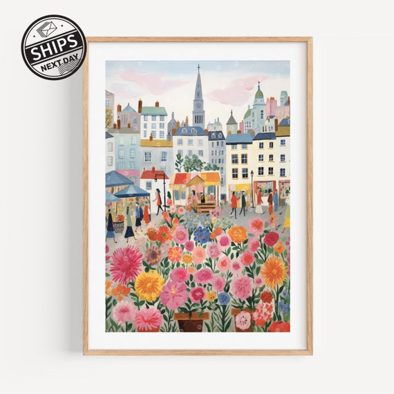 London Flower Market Botanical Wall Art Poster