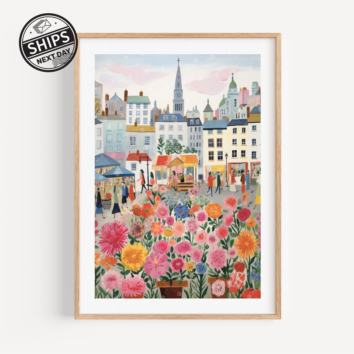 London Flower Market Botanical Wall Art Poster