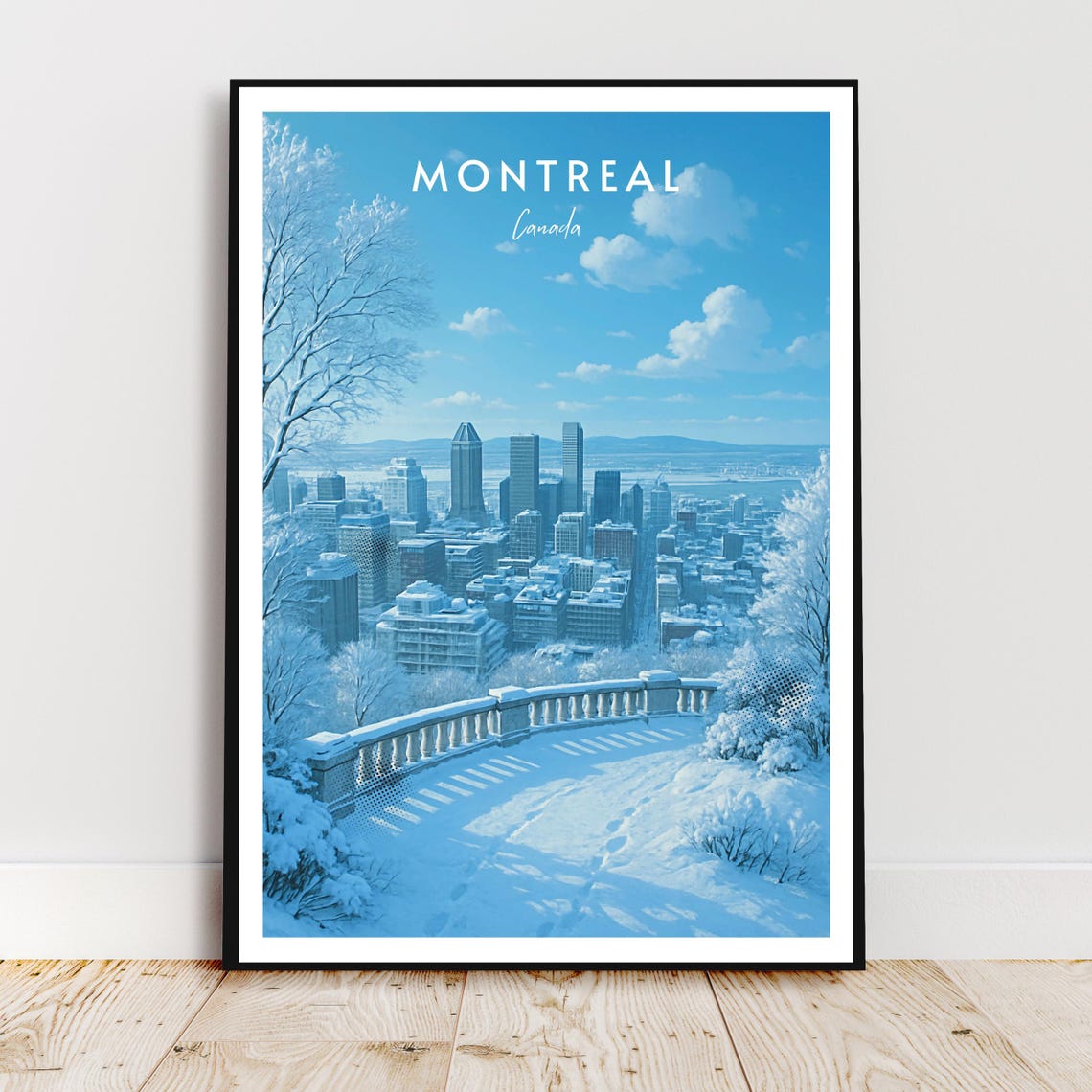 Travel Wall Art Montreal Canada America Skyline Mount Royal Modern Poster Gift Print