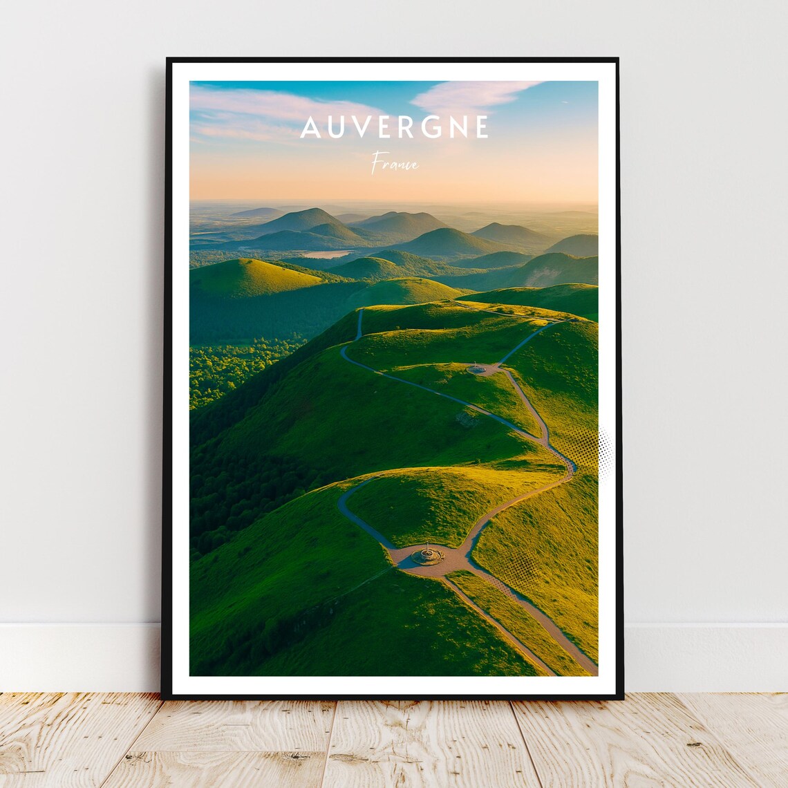 Travel Wall Art Auvergne Puy De Dome France Europe Volcanoes Chaine Des Puys Modern Poster Gift Print