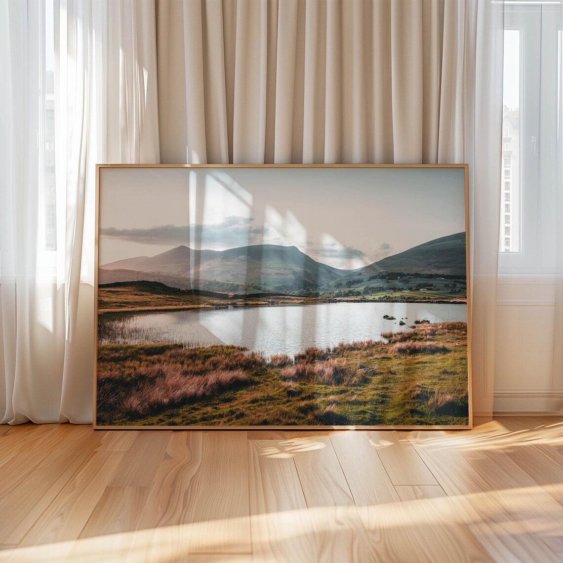Tewet Tarn Still Water And Grassy Fells Lake District England Poster - Image 4