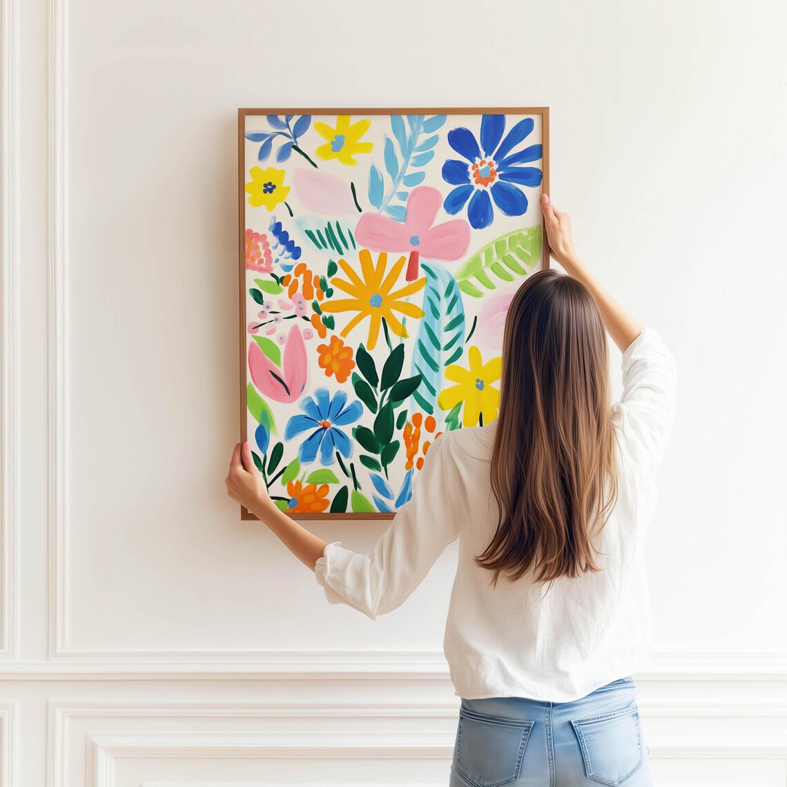 Colorful Modern Floral Illustration Bright Flower Garden Art Poster - Image 3
