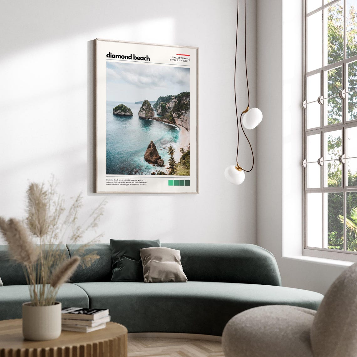 Diamond Beach Bali Indonesia Turquoise Cliffs Coastal Poster - Image 5