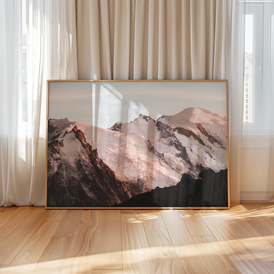 Mont Blanc Glaciers Glowing Pink Alpenglow Chamonix France Poster - Image 4
