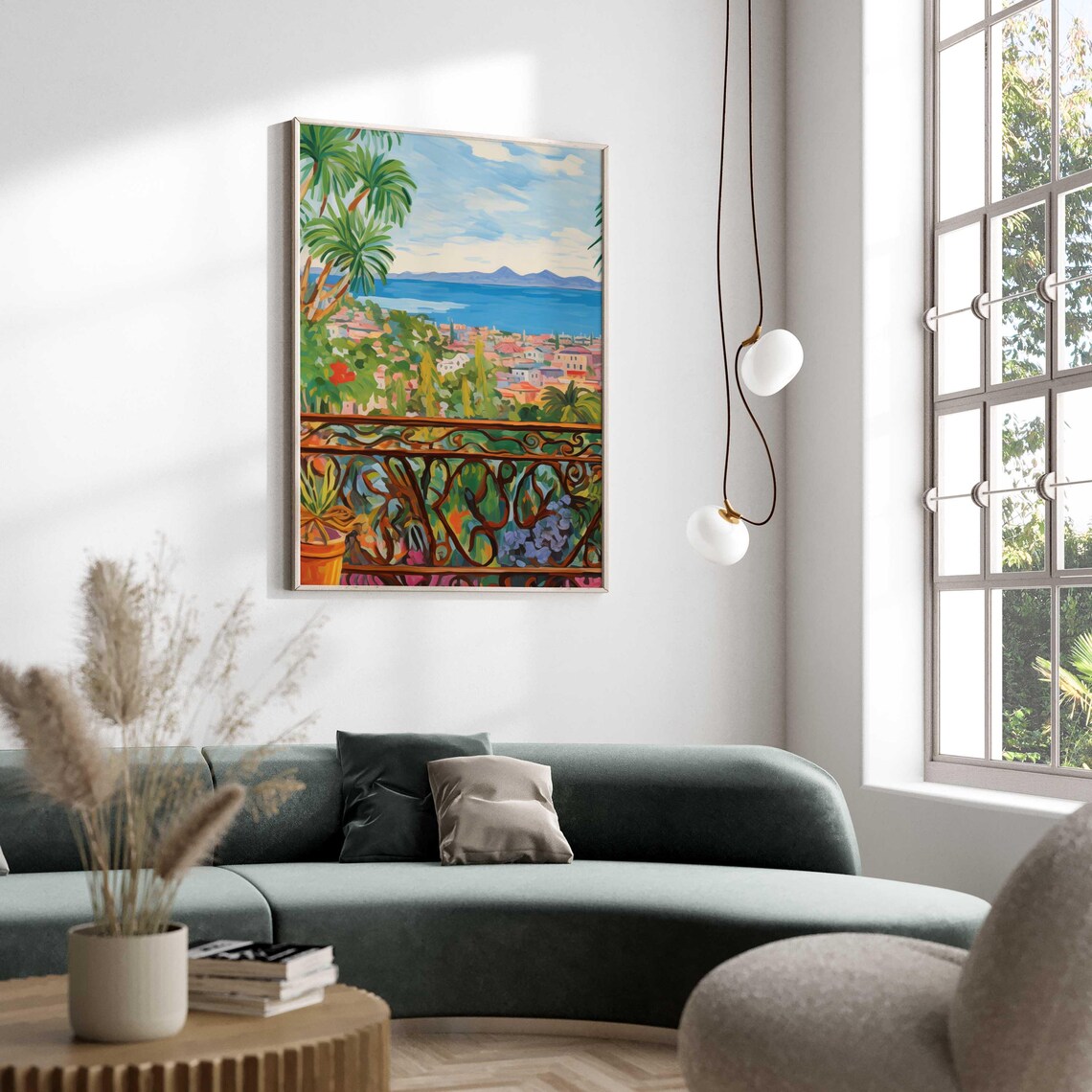 Matisse Inspired Coastal Balcony View Colorful Mediterranean Painting Poster - Image 2