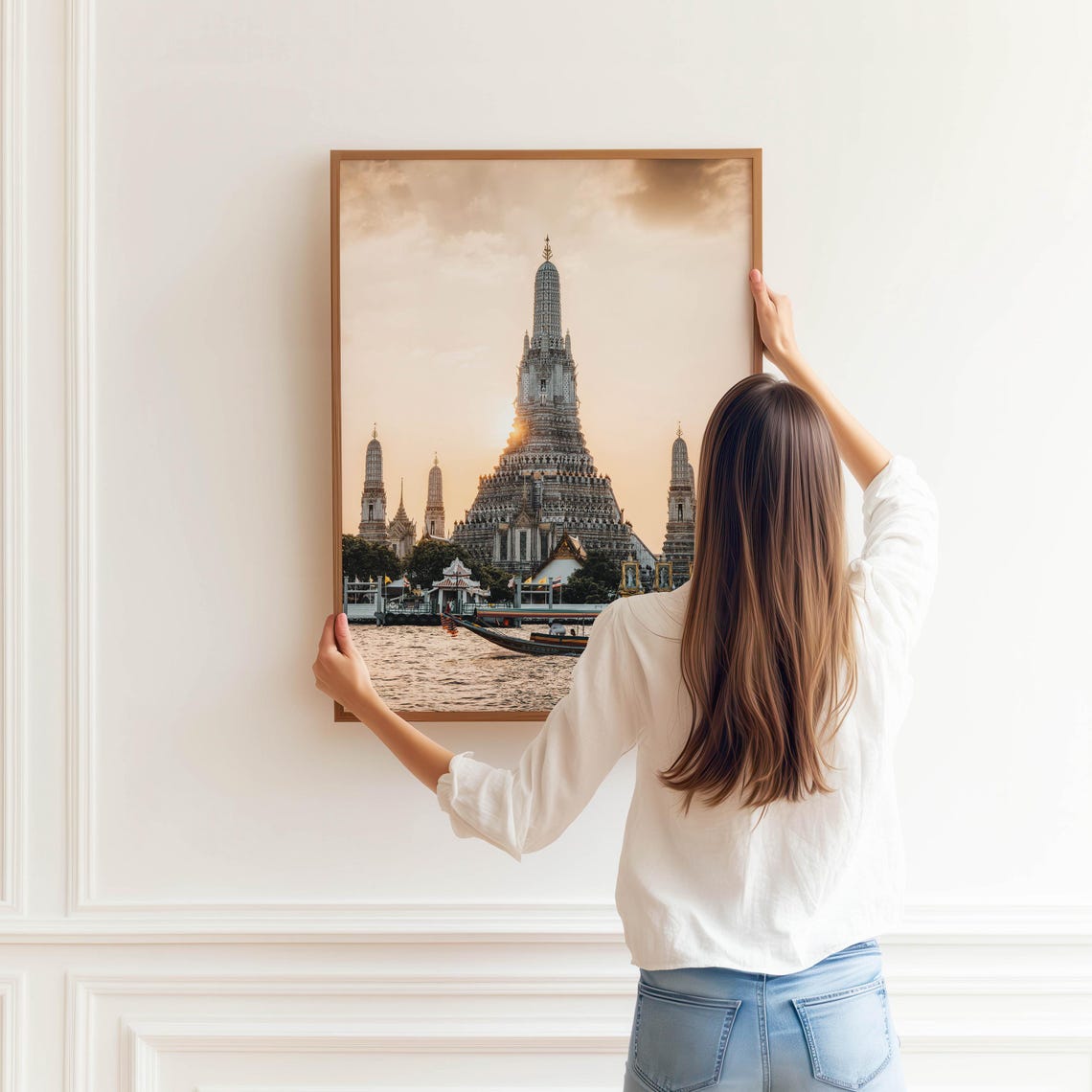 Wat Arun Sunset Bangkok Thailand Riverside Temple River Poster - Image 4