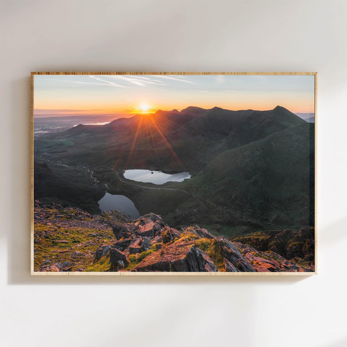 Carrauntoohil Sunrise Over Still Mountain Tarns Kerry Ireland Poster