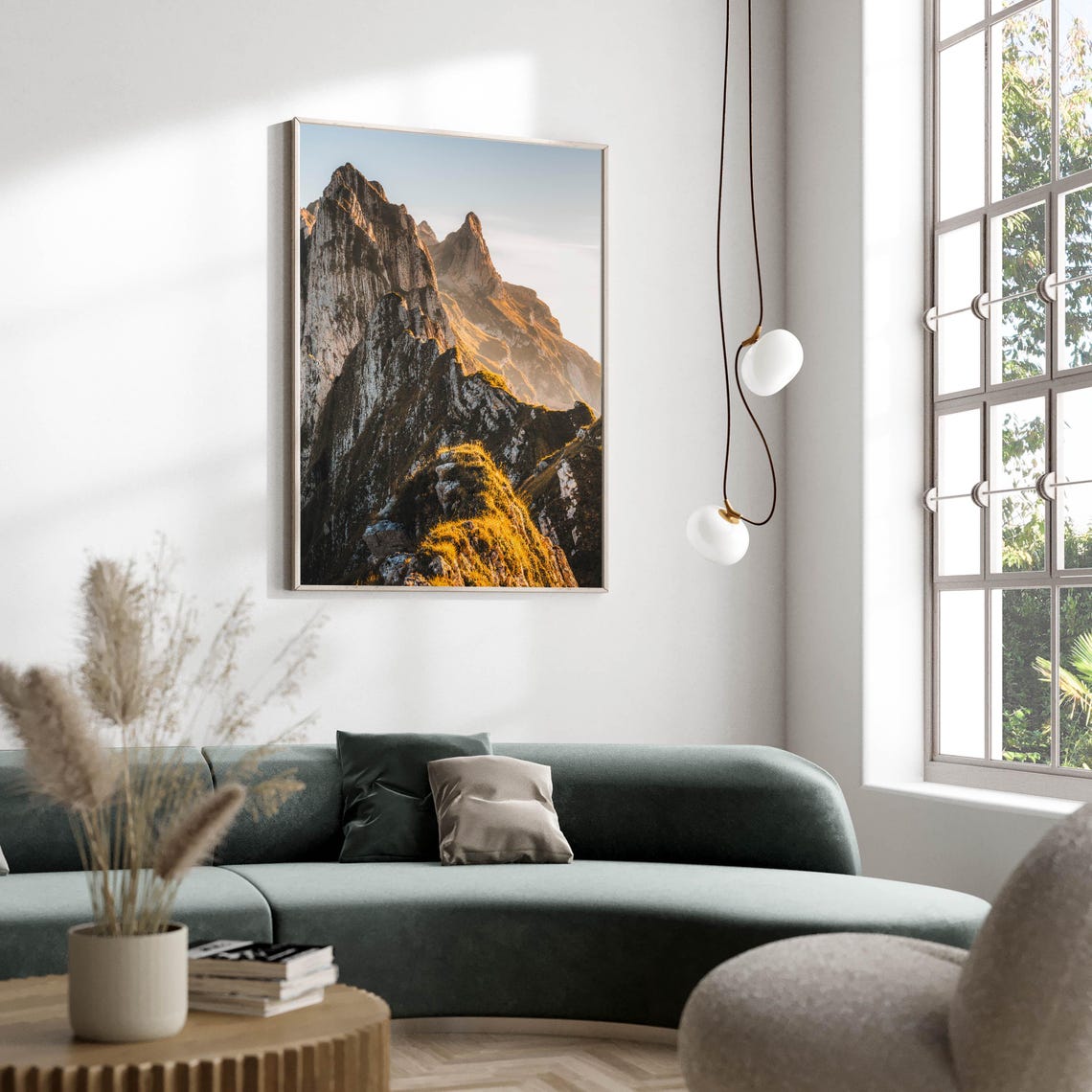 Rugged Rocky Mountain Peaks Glowing in Golden Sunset Light Poster - Image 2