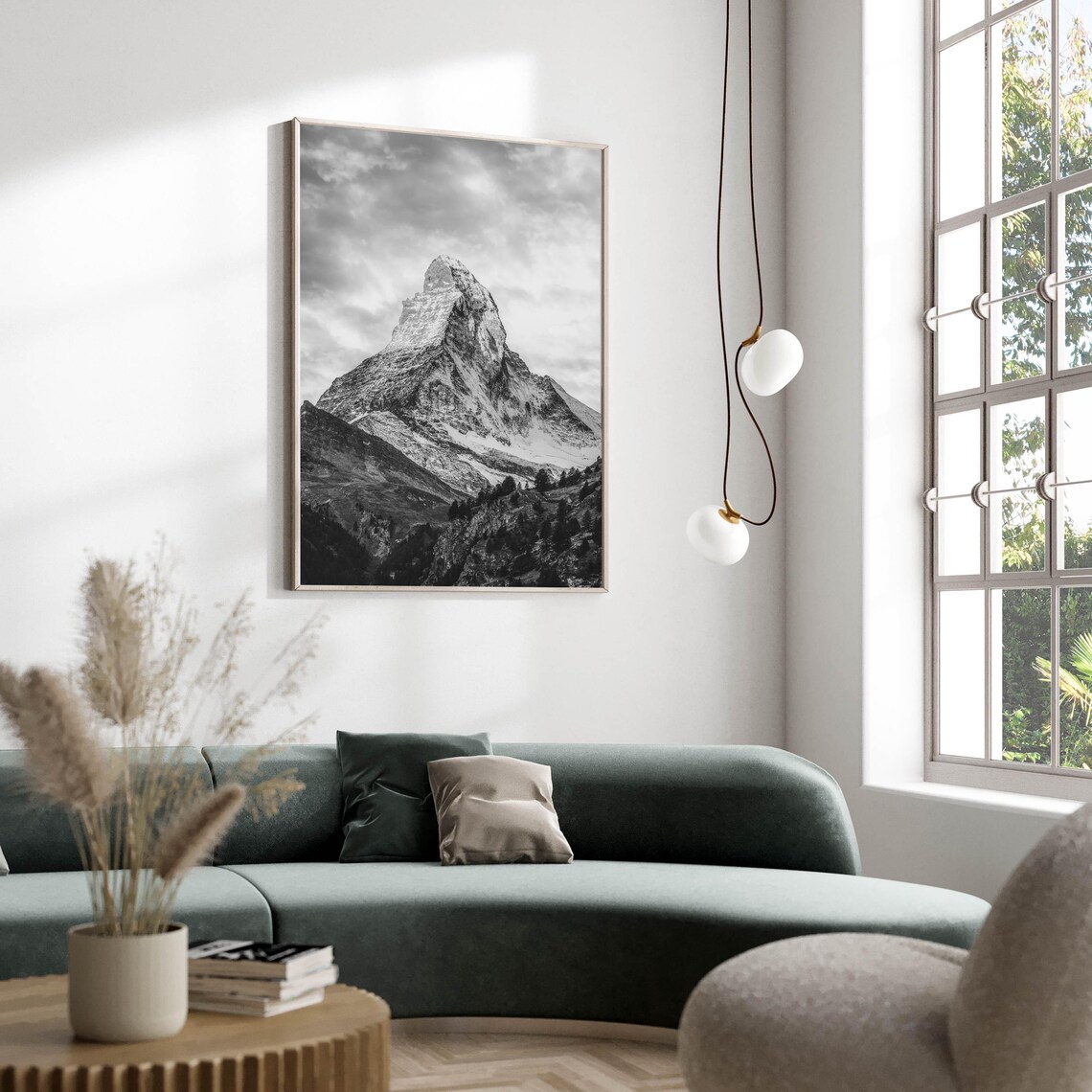 Matterhorn Zermatt Swiss Alps Black And White Art Print - Image 2