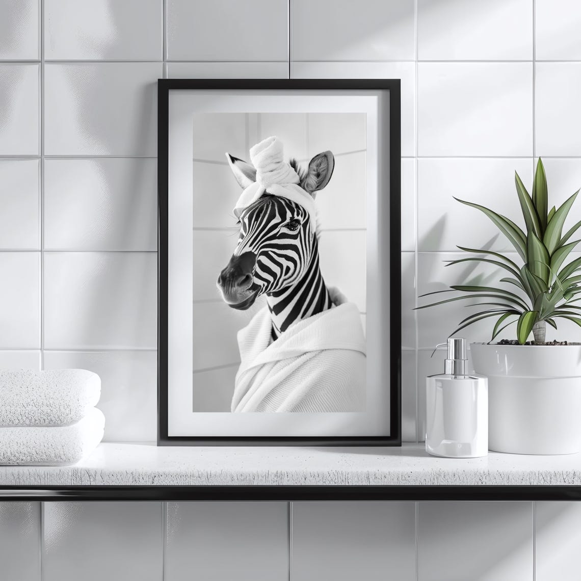 Zebra Print Funny Bathroom Print Cute Animal Print Bathroom Decor Gift For Animal Lovers Bathroom Wall Art - Image 3