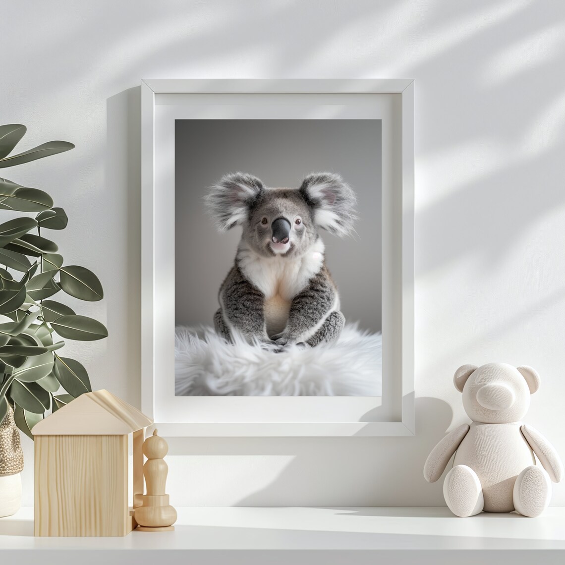 Baby Koala Nursery Art Soft Neutral Cute Animal Wall Poster For Kids - Image 2
