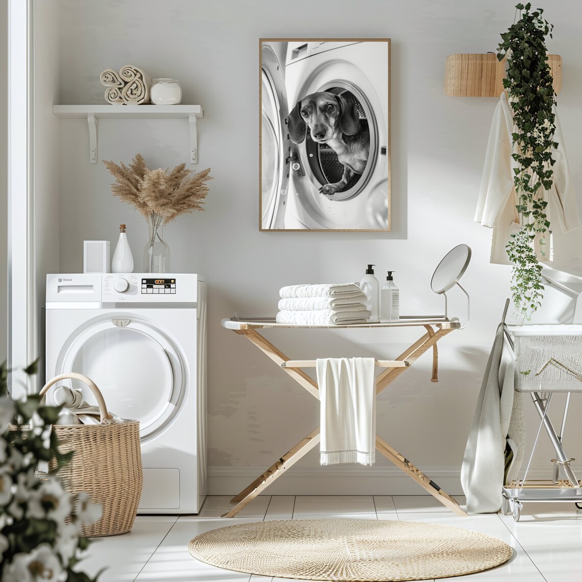 Cute Dachshund Laundry Room Wall Art Print - Image 3