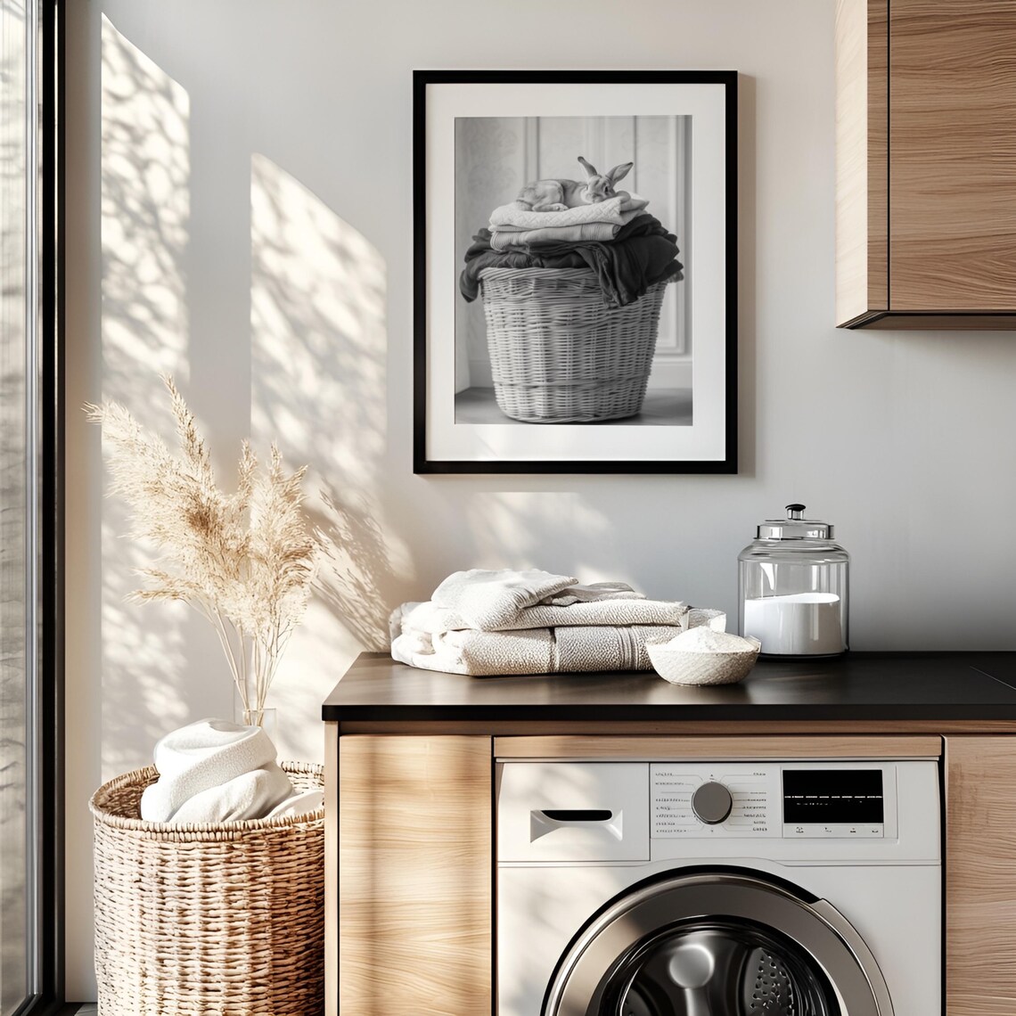 Adorable Bunny Rabbit In Laundry Basket Art Print - Image 3