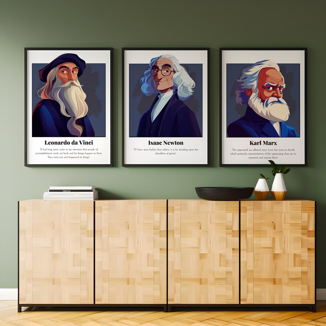 Isaac Newton Standing On Shoulders Of Giants Quote Portrait Poster - Image 2