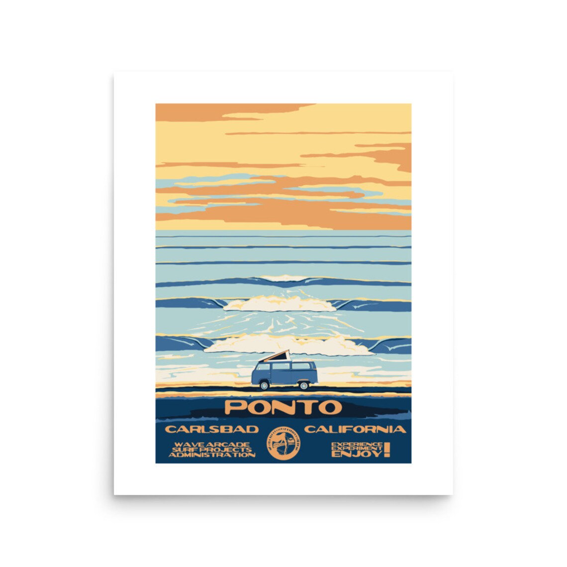 Copy Ponto Carlsbad Ca Surf Poster National Parks Style - Image 2