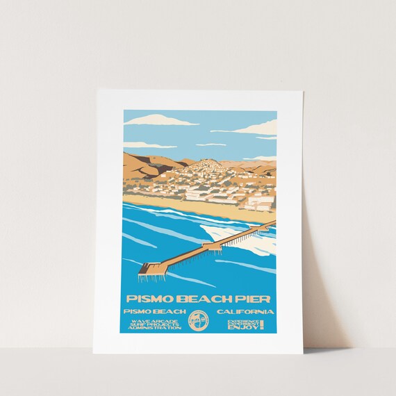 Copy Pismo Beach Pier Pismo Beach Ca Surf Poster National Parks Style