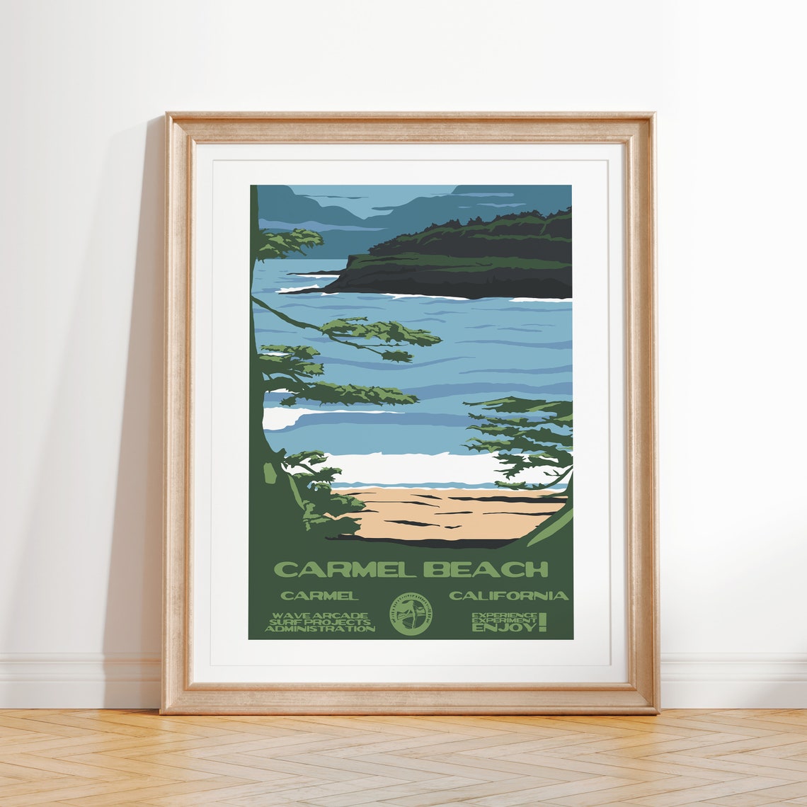 Carmel Beach Carmel California Cypress Trees Cove Surf Poster